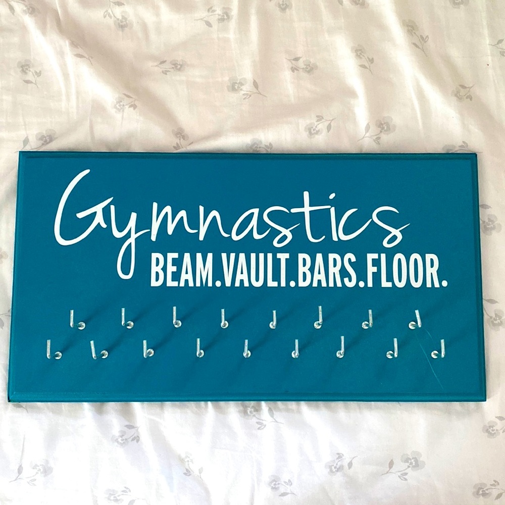 super cute gymnastics medal holder for room!!